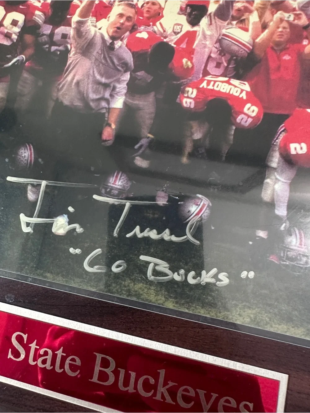 Jim Tressel Signed Ohio State Buckeyes 8x10 Photo Plaque 